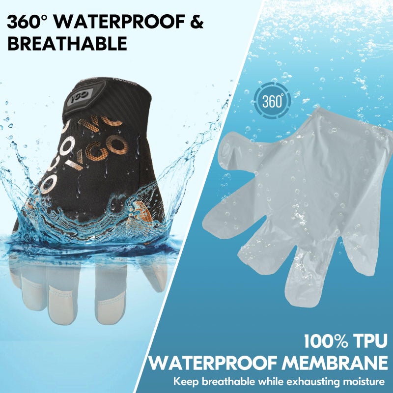 Vgo... 1-Pair -4? or above 3M Thinsulate C100 Winter Warm Waterproof Light Duty Mechanic Glove, High Dexterity, Anti-abrasion, Rigger Glove (Size XL, Brown, GA9603FW) - Image 3